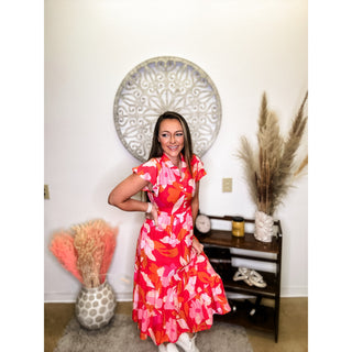 Coral Floral Dress