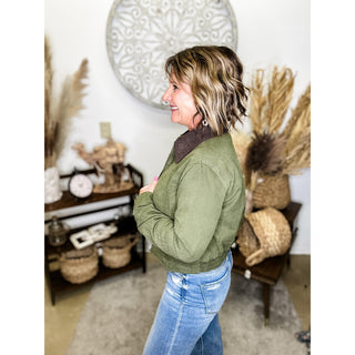 Corduroy Collar Jacket | Zip-up Jacket