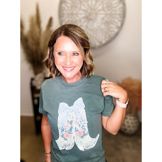 Cowgirl Floral Boots Shirt