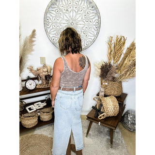 Distressed Jean Skirt
