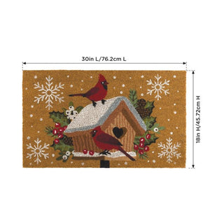 Cardinal Birdhouse Doormat