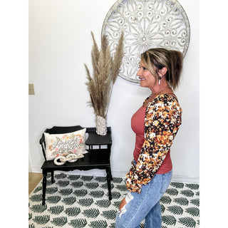 🟣Floral Square Neck Blouse