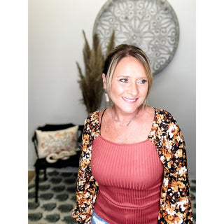 🟣Floral Square Neck Blouse