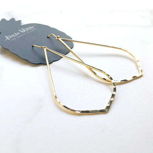 Follow Me- Gold Teardrop Dangle Earrings | Dixie Bliss