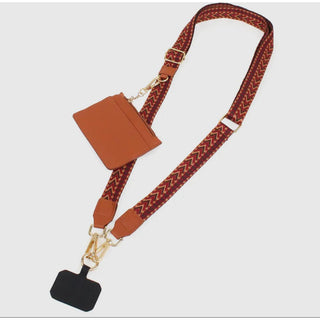 Chevron Clip and Carry Phone Strap with Pouch