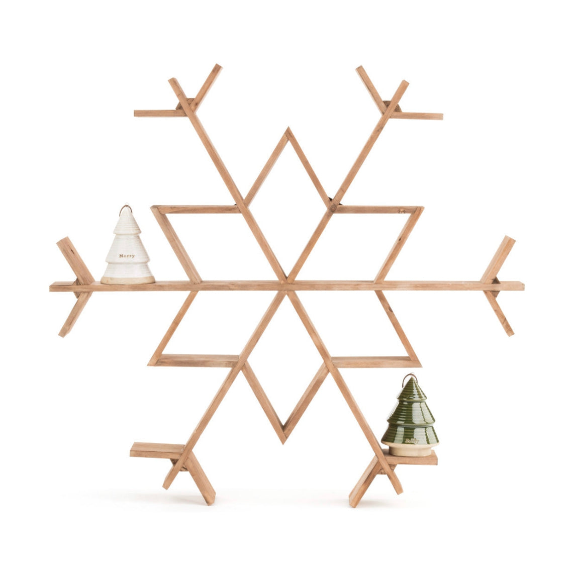 Large Wood Snowflake Wall Shelf