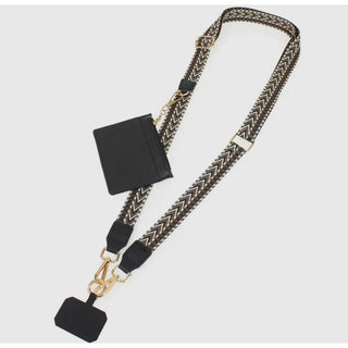 Chevron Clip and Carry Phone Strap with Pouch