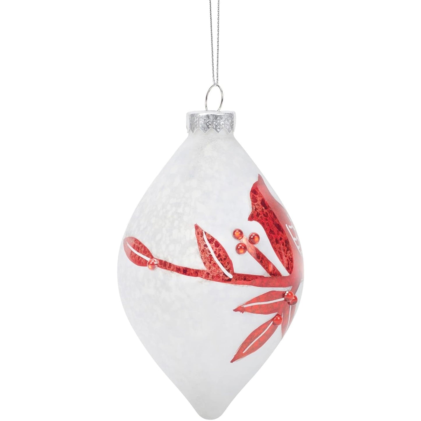 Cardinal Finial Winter White Ornament