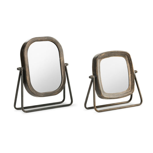 Metal Frame Tabletop Mirror - Set of 2