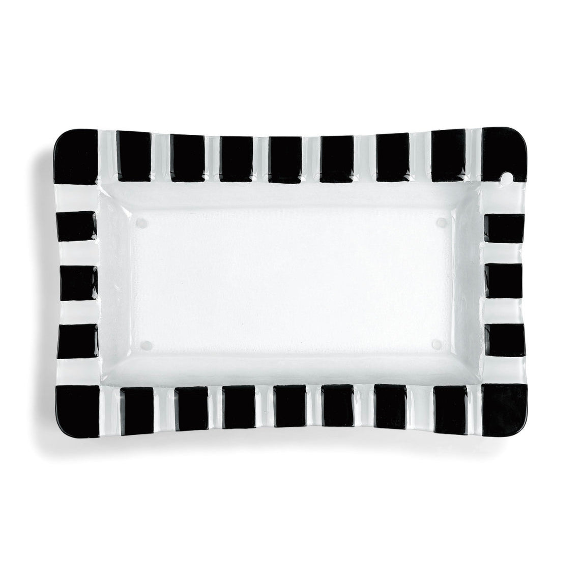 Black and White Striped Rectangle Pop-In Platter