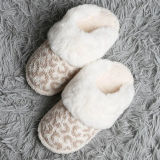 Fur Leopard Slippers