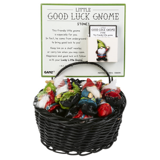 Good Luck Gnomes Stones in a Basket