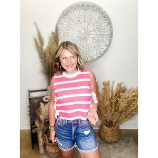 Hot Pink Striped Top