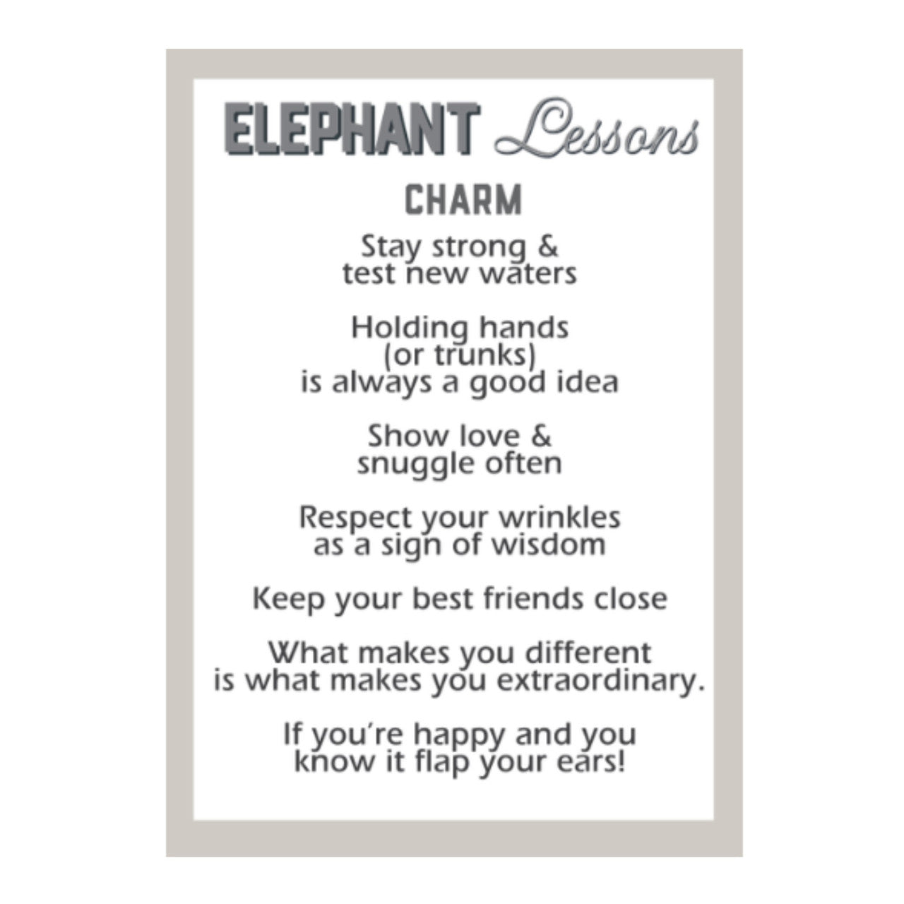Elephant Lessons | Pocket Charms