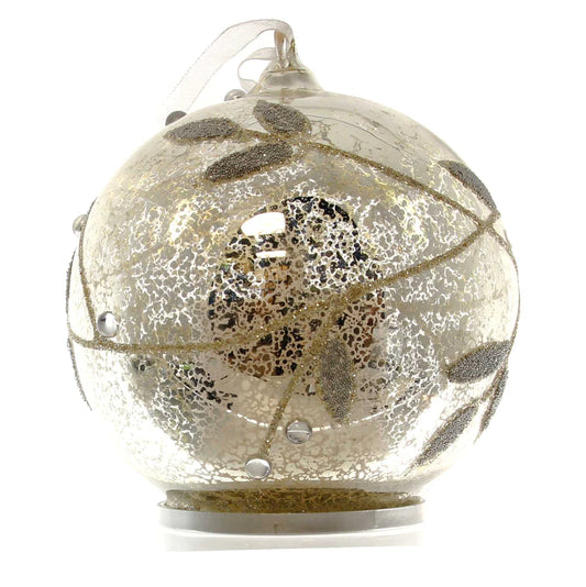 🟢LuxuryLite Silver/Gold Leaves Glass Ornaments