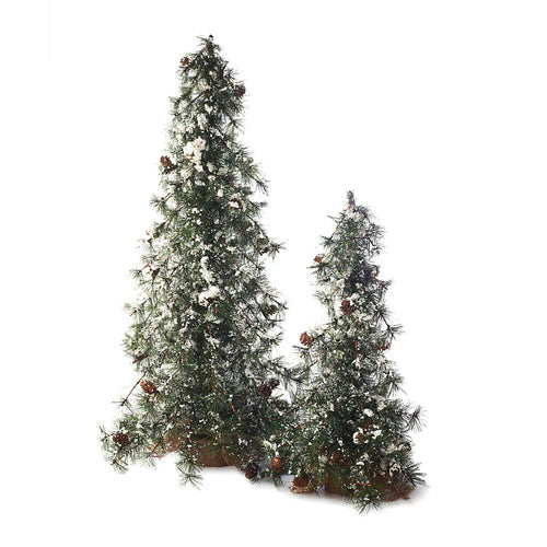 Snowy Pine Trees - Set of 2