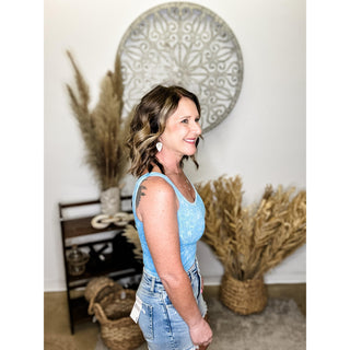 Light Blue Cropped Tank Top
