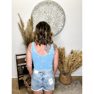 Light Blue Cropped Tank Top