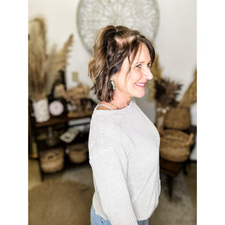 Long Sleeve Waffle Knit Top