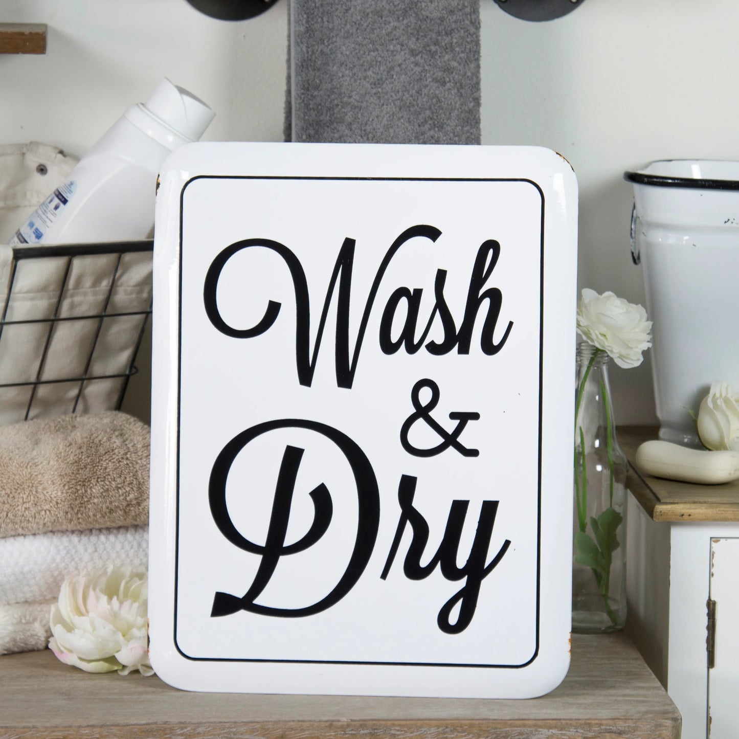 Wash & Dry Metal Sign