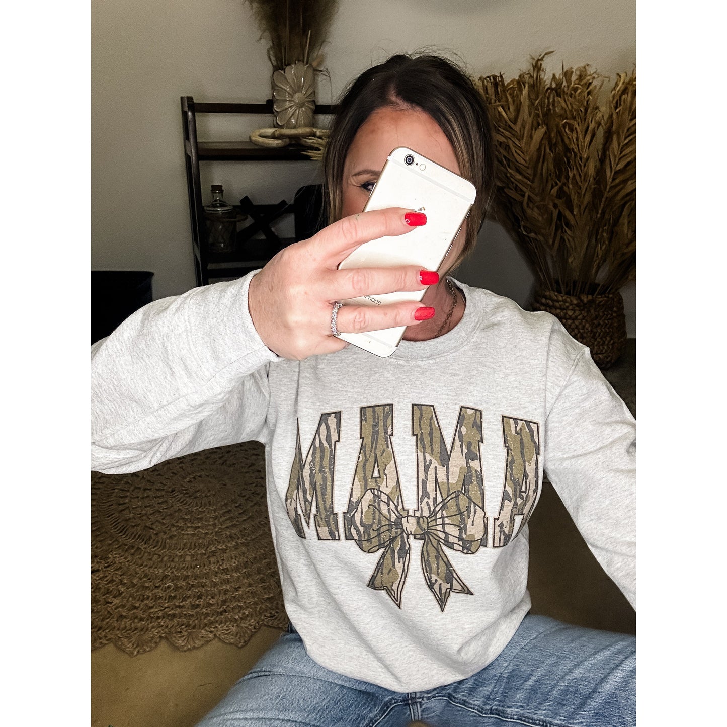 Mama Camo Bow Sweatshirt