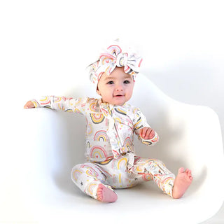 Millie Ruffle Zip Bamboo Rainbow Sleeper