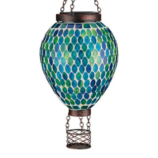 Mosaic Hot Air Balloon Solar Lantern-Blue