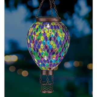 Mosaic Hot Air Balloon Solar Lantern-Multi