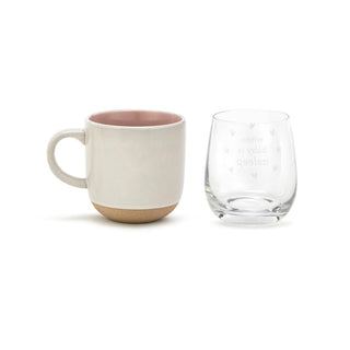 Mug and Wine Glass Set - When Baby Wakes/Sleeps