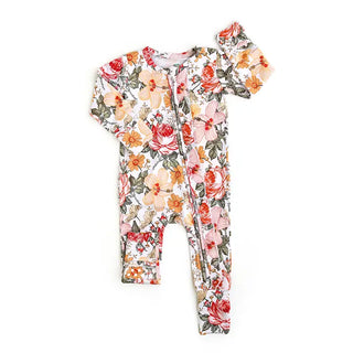 Nella Ruffle Zip Bamboo Floral Sleeper