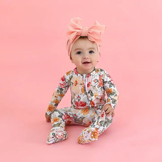 Nella Ruffle Zip Bamboo Floral Sleeper