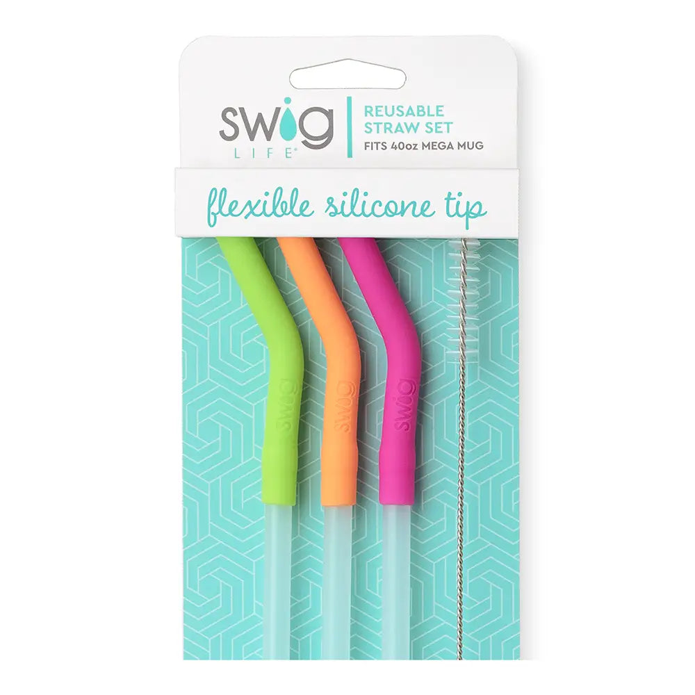 Neon Reusable Swig Straw Set (Mega Mugs)