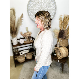 Oatmeal V Neck Sweater