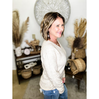Oatmeal V Neck Sweater