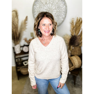  Cream V Neck Sweater