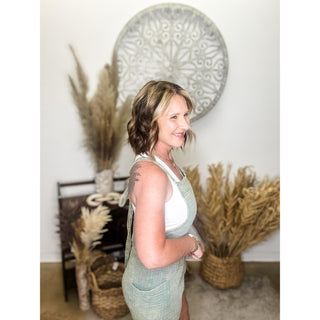 Olive Tie Back Rompers