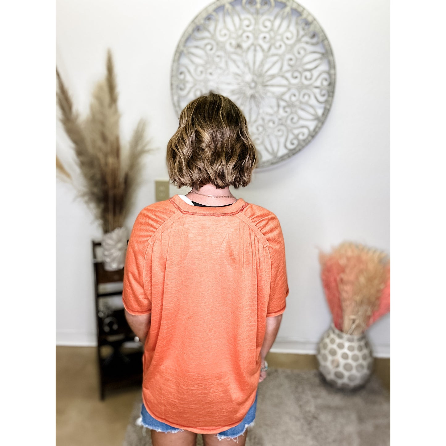 Orange Short Sleeve Top