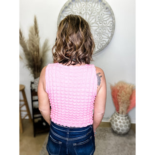 🟠Pink Square Sleeveless Top
