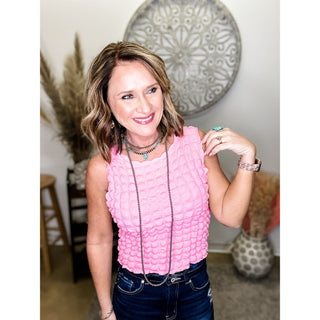 🟠Pink Square Sleeveless Top