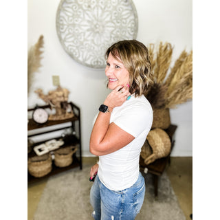 Short-sleeved Micro-ribbed Top