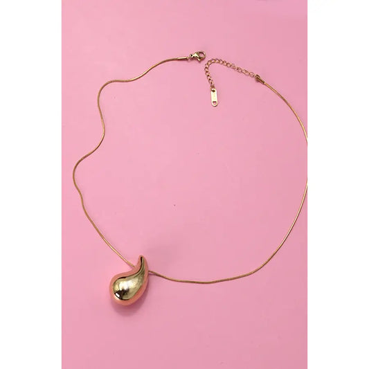 Tarnish Free Bubble Teardrop Necklace