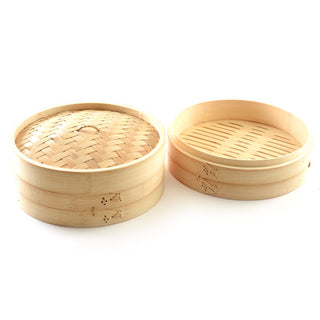 Tiered Bamboo Steamer with Lid