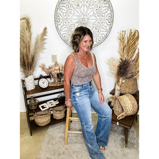 Tummy Control Mid Rise Wide Jeans | Risen
