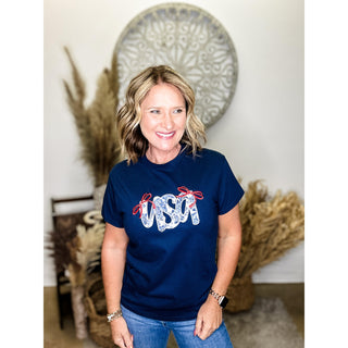 USA Embroidered Tee