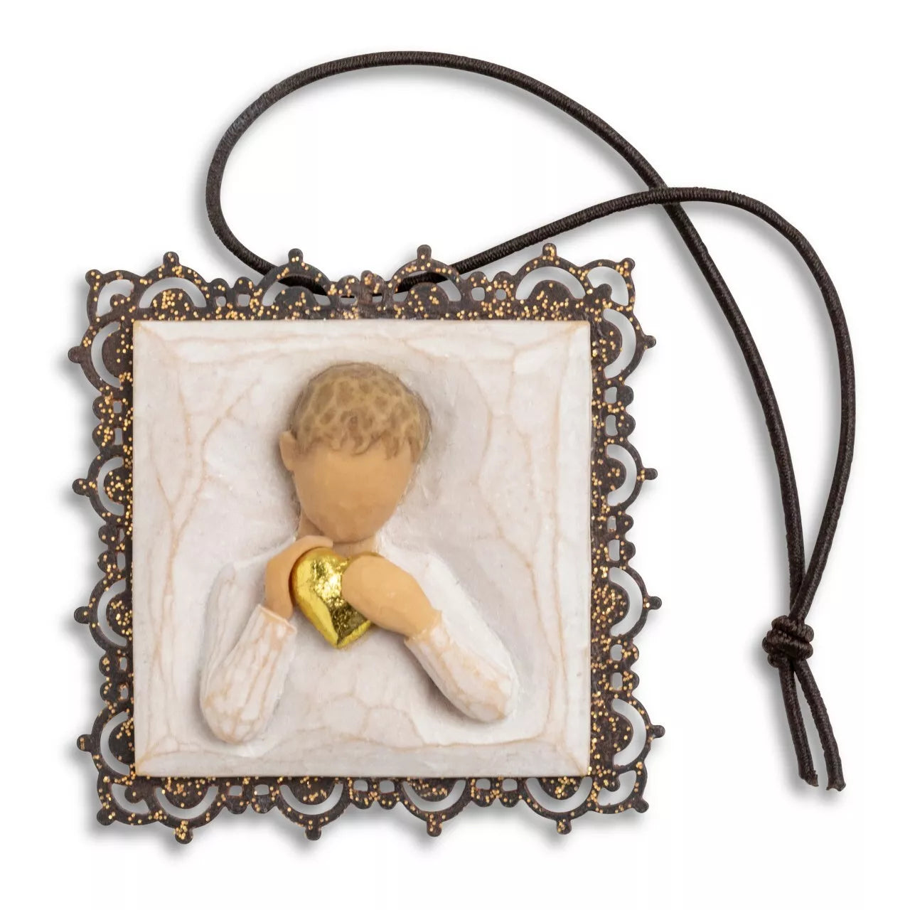 Willow Tree Heart of Gold Metal-Edged Ornament