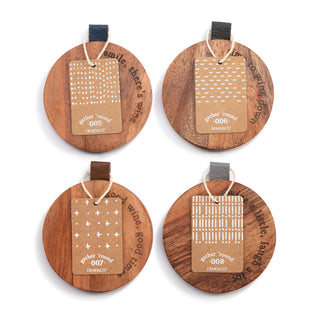 Wood Coaster Wine Set - 4