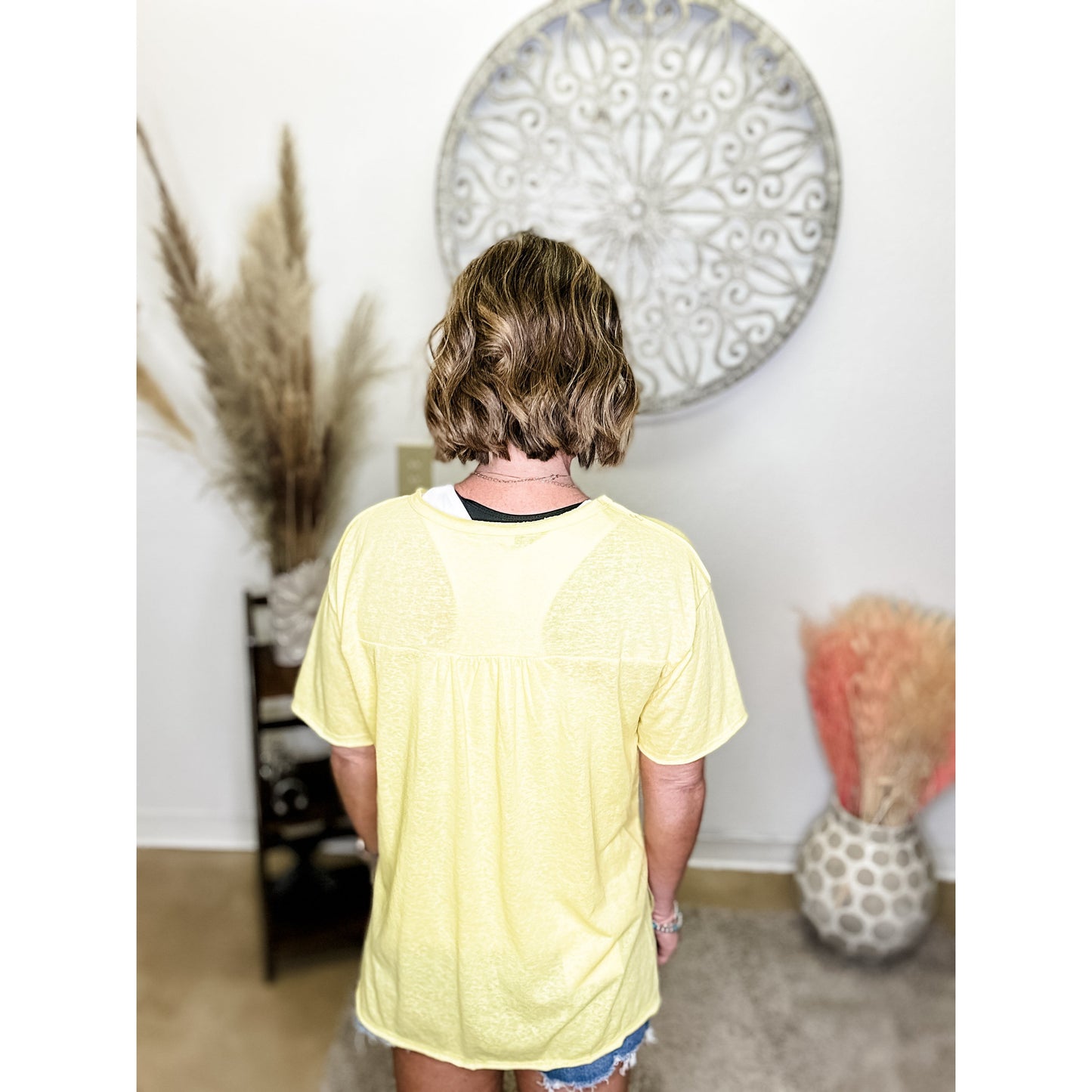 Yellow Short Sleeve Top