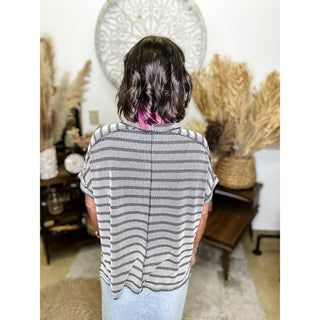 Black and Grey Striped Shirt