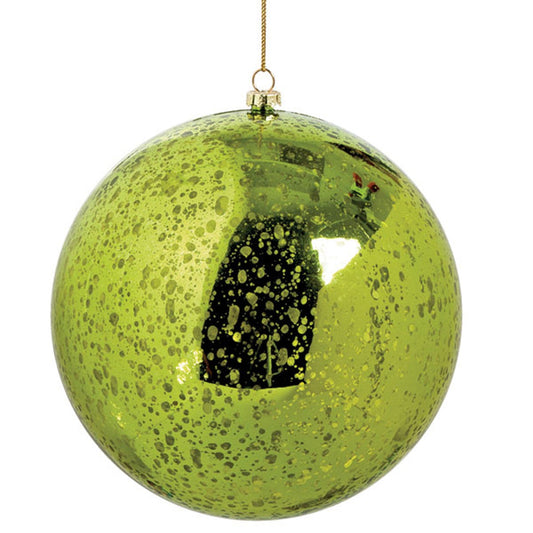 6 Inch Mercury Glass Finish Ball -Green