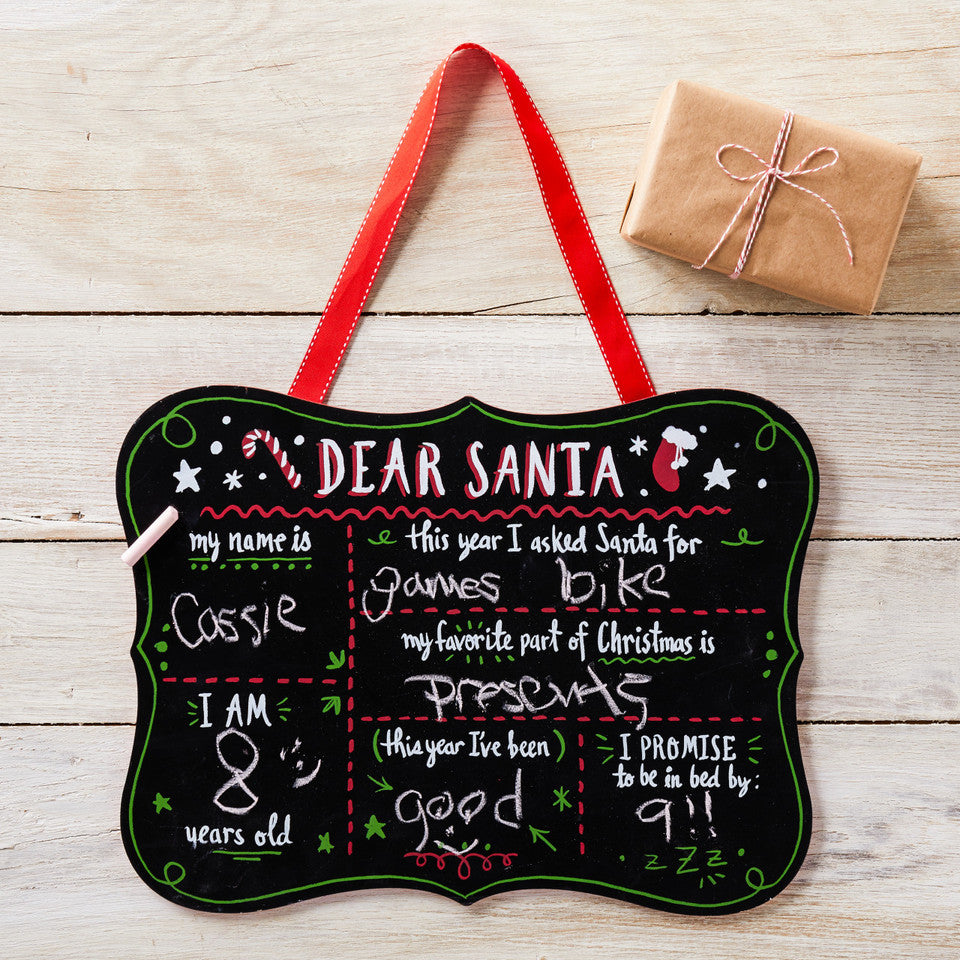 Dear Santa Chalk Board